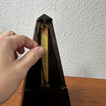 Hollande Angleterre Improved Maelzel Metronome Windup Wood Vtg Antique Paris