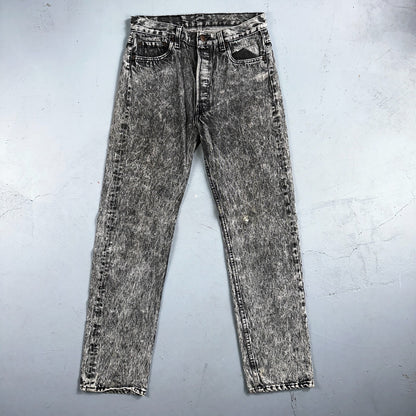 Levis 501 Vintage 90s USA XX Straight Leg Jeans Black Acid Wash 30x32 Act 28x31