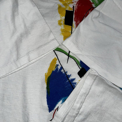 Mickey Mouse Vintage T Shirt Single Stitch 90s Paint Brush Abstract Graphic Cool