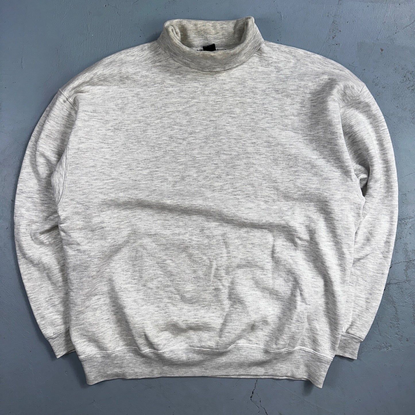 Lands End VTG Mens Large Long Sleeve Gray Turtleneck Shirt USA MADE