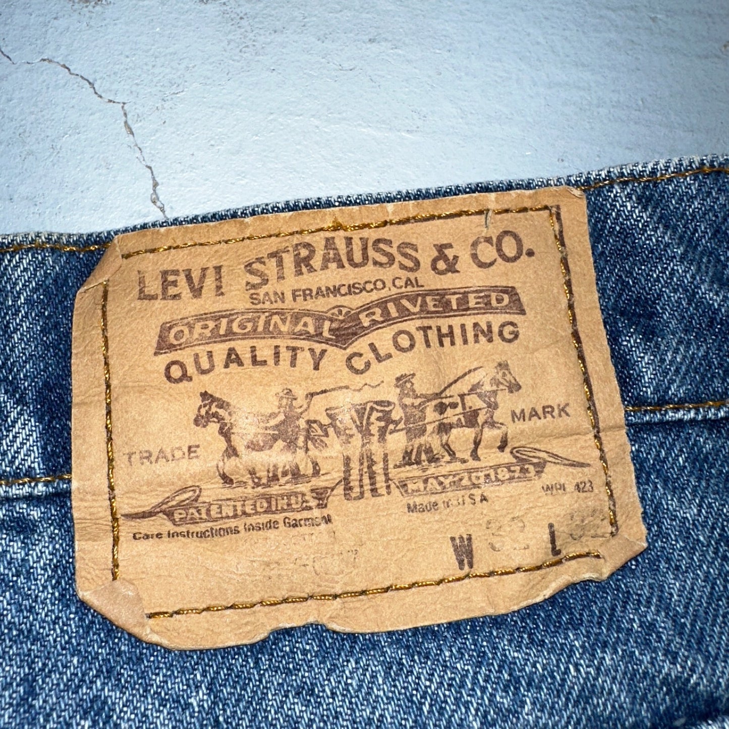 Levis 517 Vintage 80s USA Orange Tab Bootcut Flare Blue Worn Jeans Act 31x30