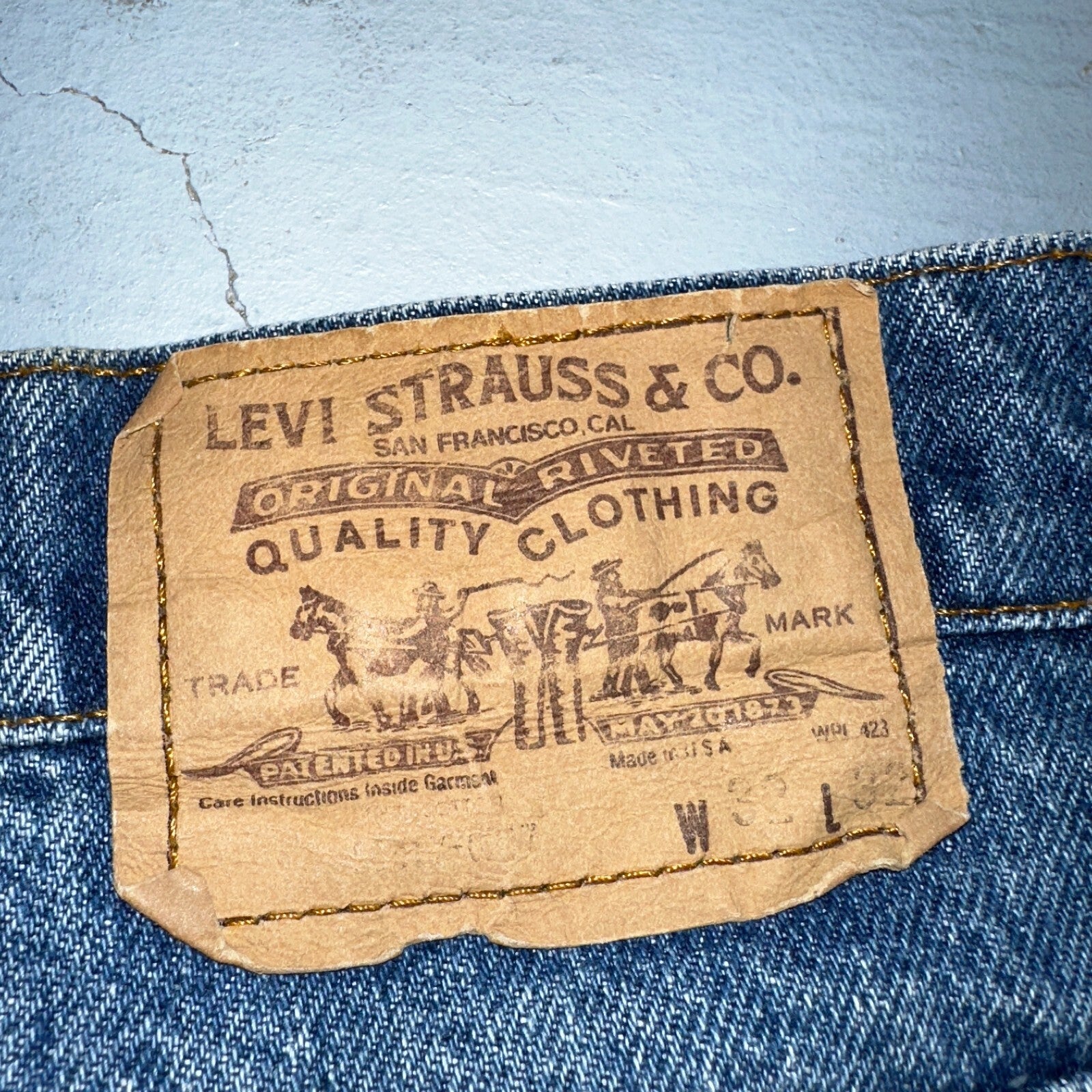 Levis 517 Vintage 80s USA Orange Tab Bootcut Flare Blue Worn Jeans Act 31x30
