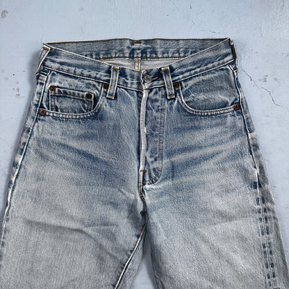 Levis 501 Vintage 80s Redline Selvedge USA XX Jeans Light Wash 28x36 Act 26x31
