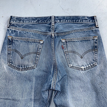 Levis 501 Vintage 90s USA XX Straight Leg Jeans Blue Light Wash 35x32 Act 31x29