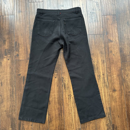 Vintage 1990s Levis 517 Black Stretchy Polyester Jeans Pants Black 36x32 A 34x29