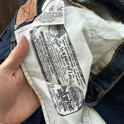 Vintage Y2K 90s Levis 501 XX Button Fly Dark Wash 35x34 Jeans Act 33x30