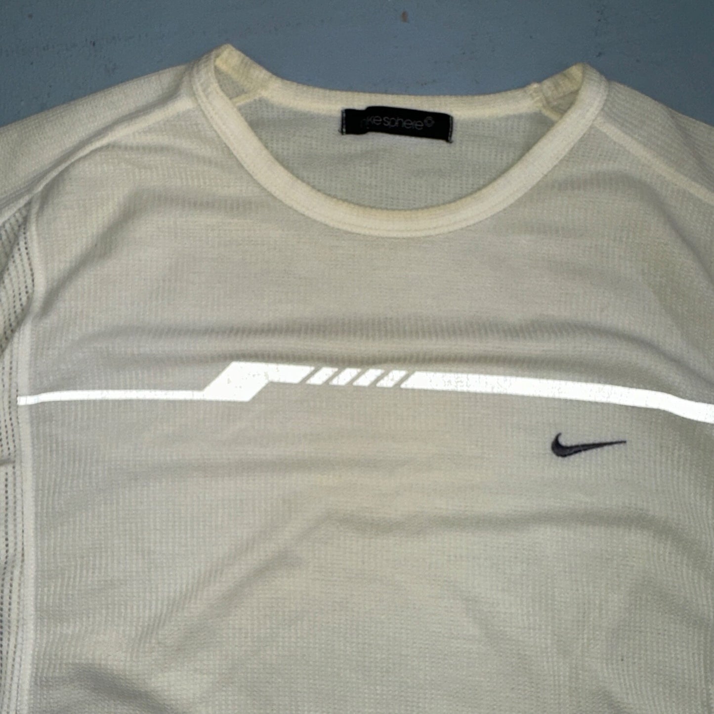 Nike Sphere VTG T Shirt 3M Check Textured Short Sleeve White/Yellow Tennis Sport