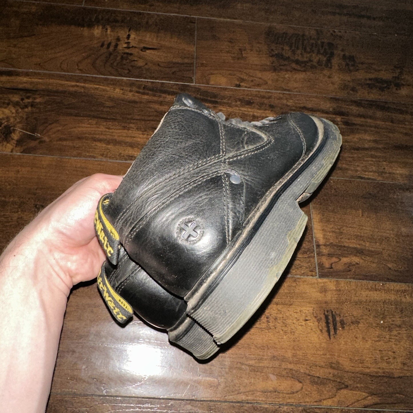 Dr. Martens Size 7 Black Reeder Low Top Work Shoes Air Wair AW004 Leather Tie