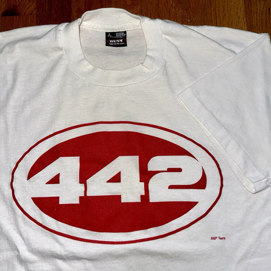 442 USA Old Car Smoke Vintage T Shirt 90s Cool Graphic Racing Muscle American