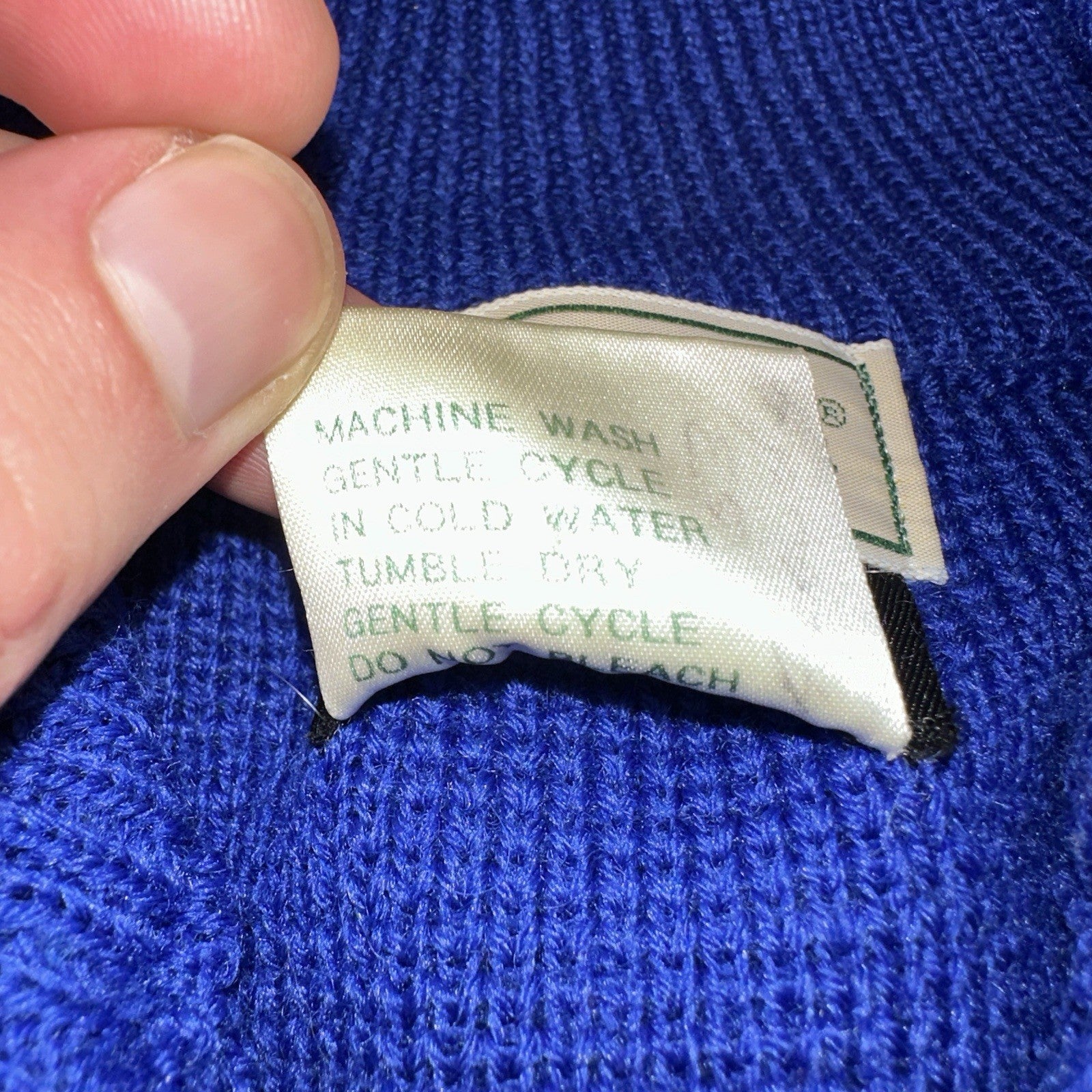 LL Bean VTG Sweater Mens Size M Red Blue Wool Blend High Trek Colorblock 80s