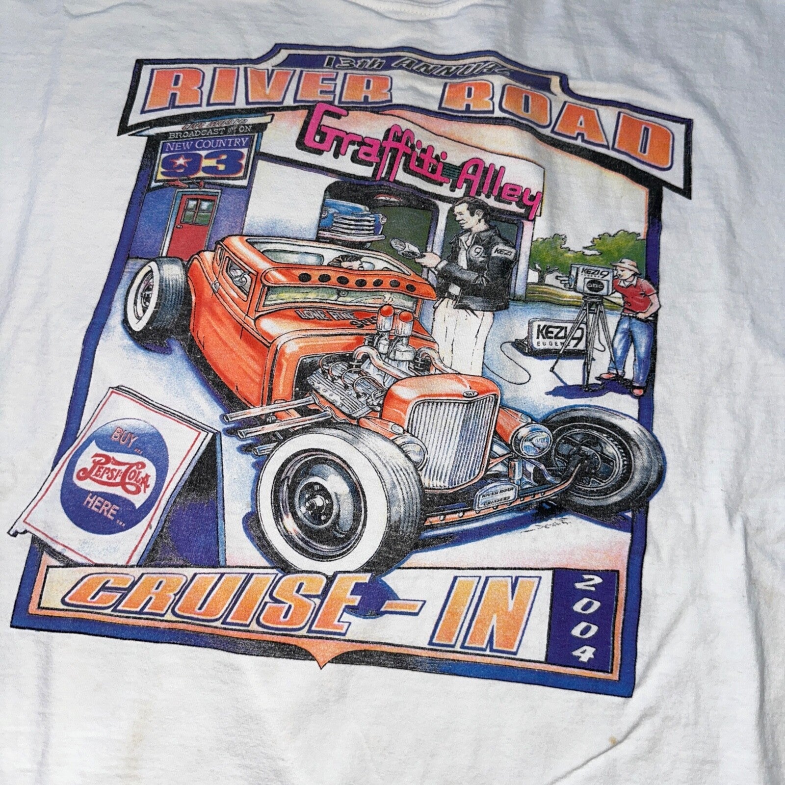 Graffiti Alley VTG Shirt Classic Antique Sports Cars America USA Nascar Driving