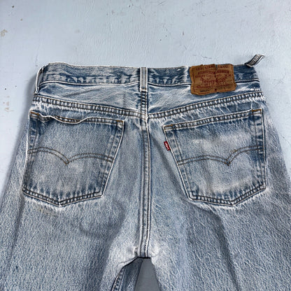 Levis 501 Vintage 90s USA XX Straight Leg Jeans 33x36 Light Wash Act 30x30