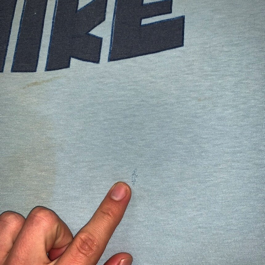 70s Quad Block Print Vintage Nike T Shirt USA Rare Single Stitch Pinwheel Anvil