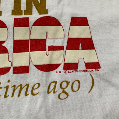 Born In America USA Vintage T Shirt Funny Long Time Ago Humor Adult LOL Rap 