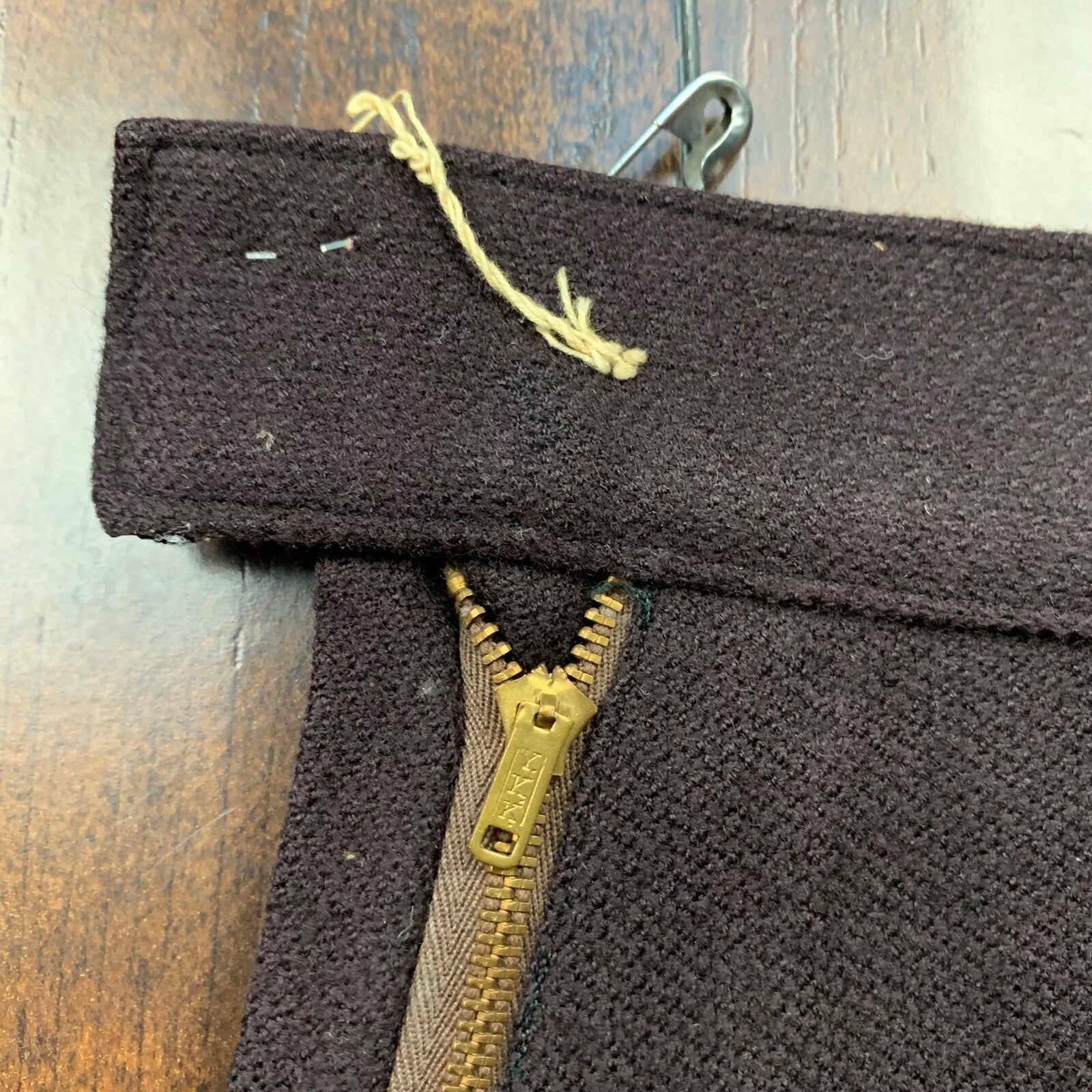 Vintage USA Rockabilly Womens Dress Brown Skirt 60s 70s Top Bottom Sanforized