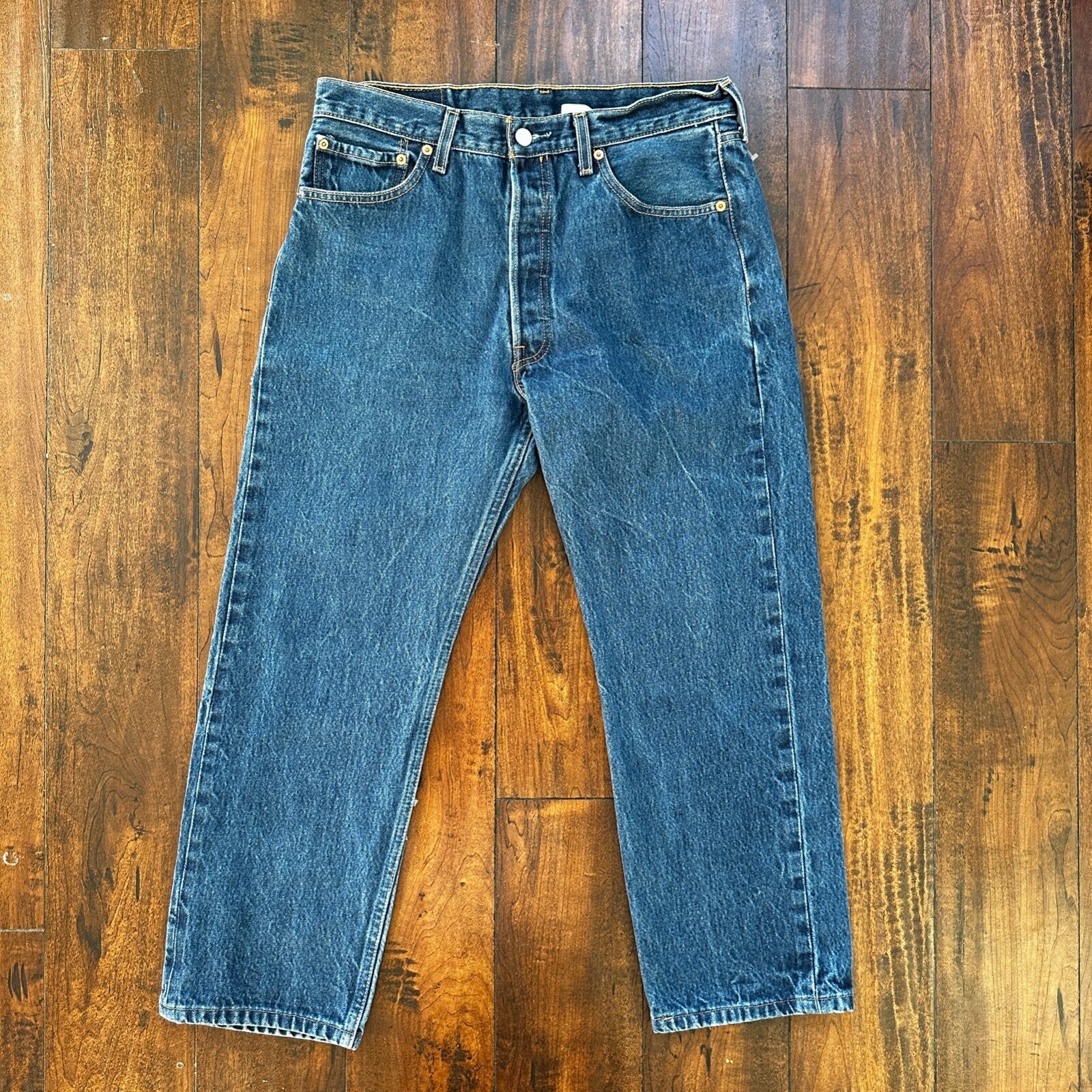 VTG Levis 501 XX Button Fly 90s Y2K Jeans Denim Straight Capri 34x30 Act 31x25