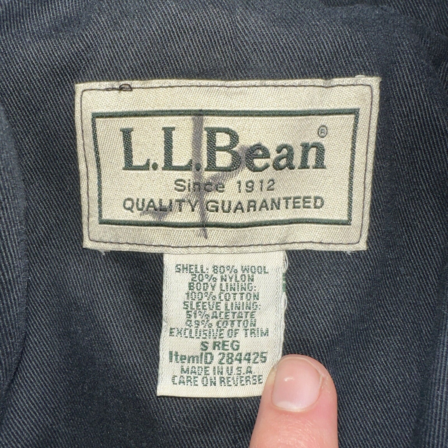 L.L. Bean Men S US Navy Anchor Collection Toggle Wool Pea Coat Jacket USA VTG