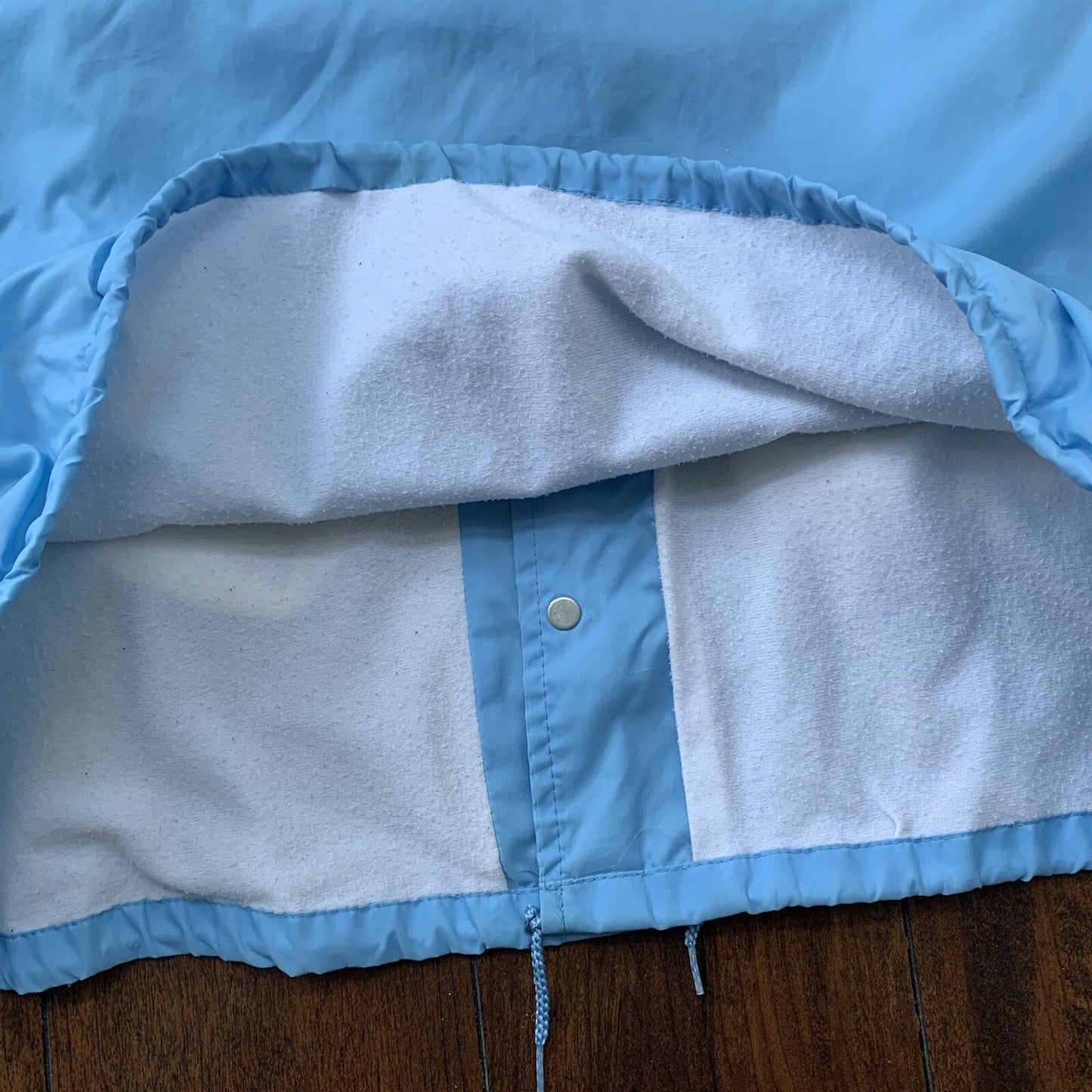 Vintage Oregon 80’s Hartwell Baby Blue Satin Jacket Lined USA Independence 1950