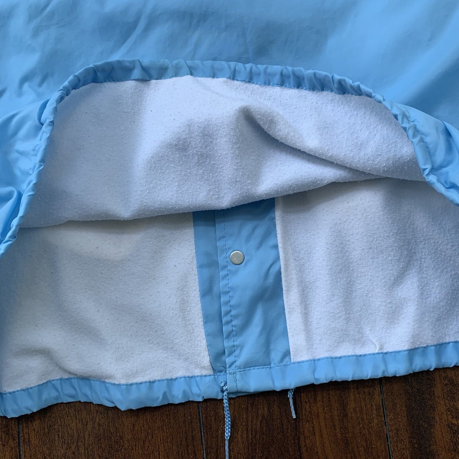 Vintage Oregon 80’s Hartwell Baby Blue Satin Jacket Lined USA Independence 1950