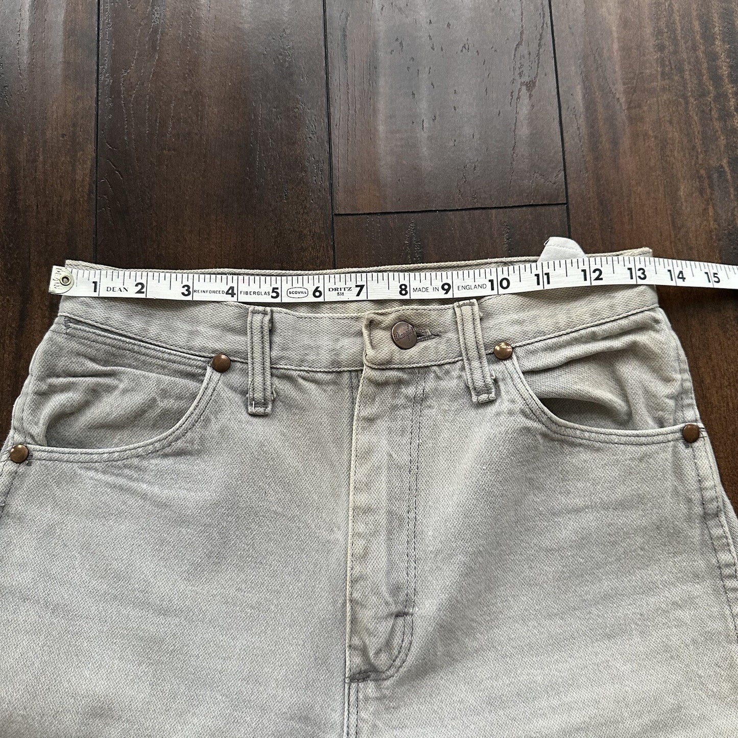 Vtg Wrangler COWBOY Jeans Womens 9 27x29 Gray Denim 13MGYG Pants USA 70s Scovill