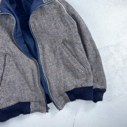 PENDLETON VTG USA Men’s Medium Blue Insulated Wool Bomber Jacket Broken Zipper