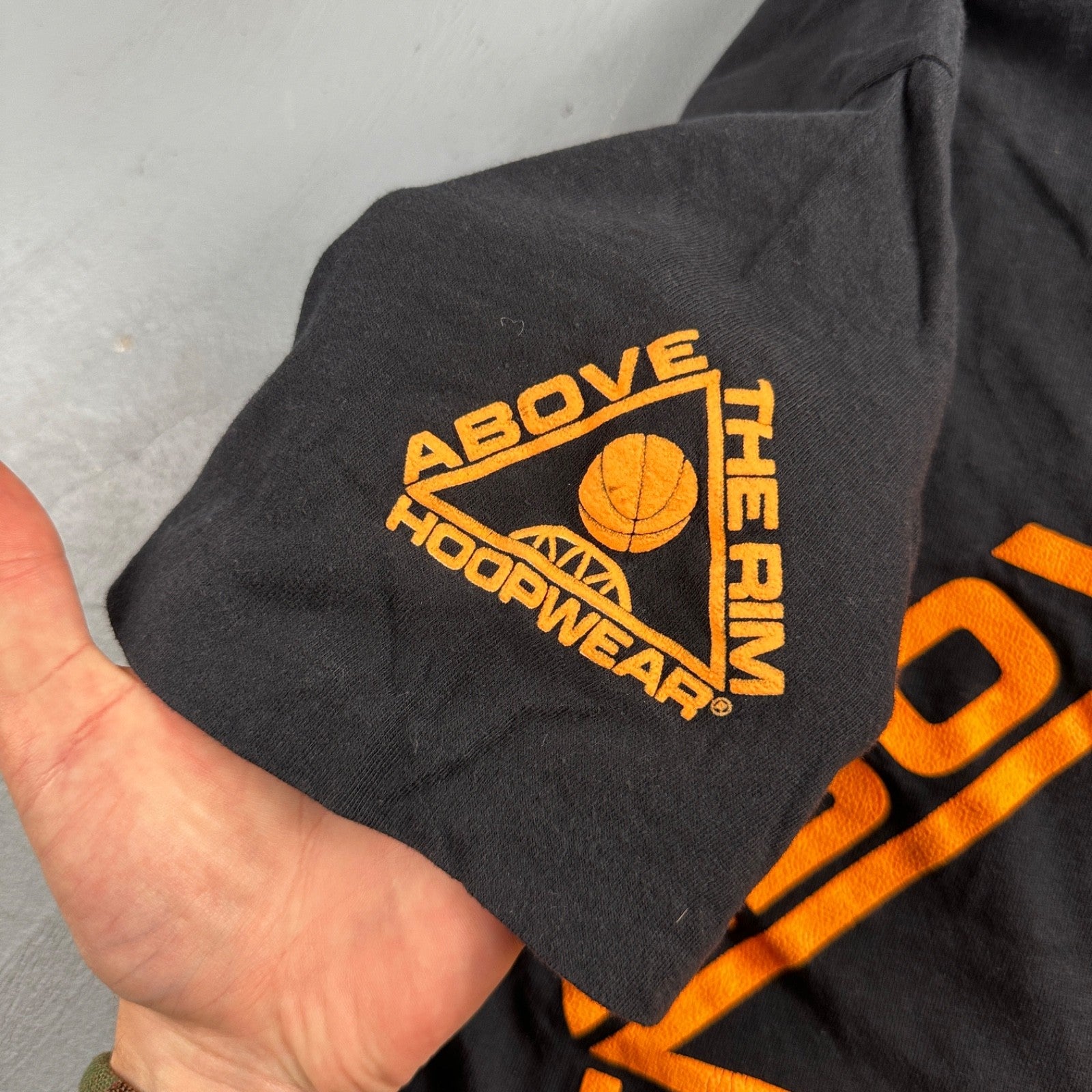 Oneita Above The Rim Hoopwear VTG T Shirt 90s Black Basketball Graphic XL Rap