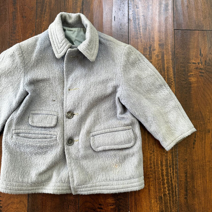Vintage Boys Jacket Toddler Rockabilly 40s 50s Kids Baby Coat Blue Pocket Watch