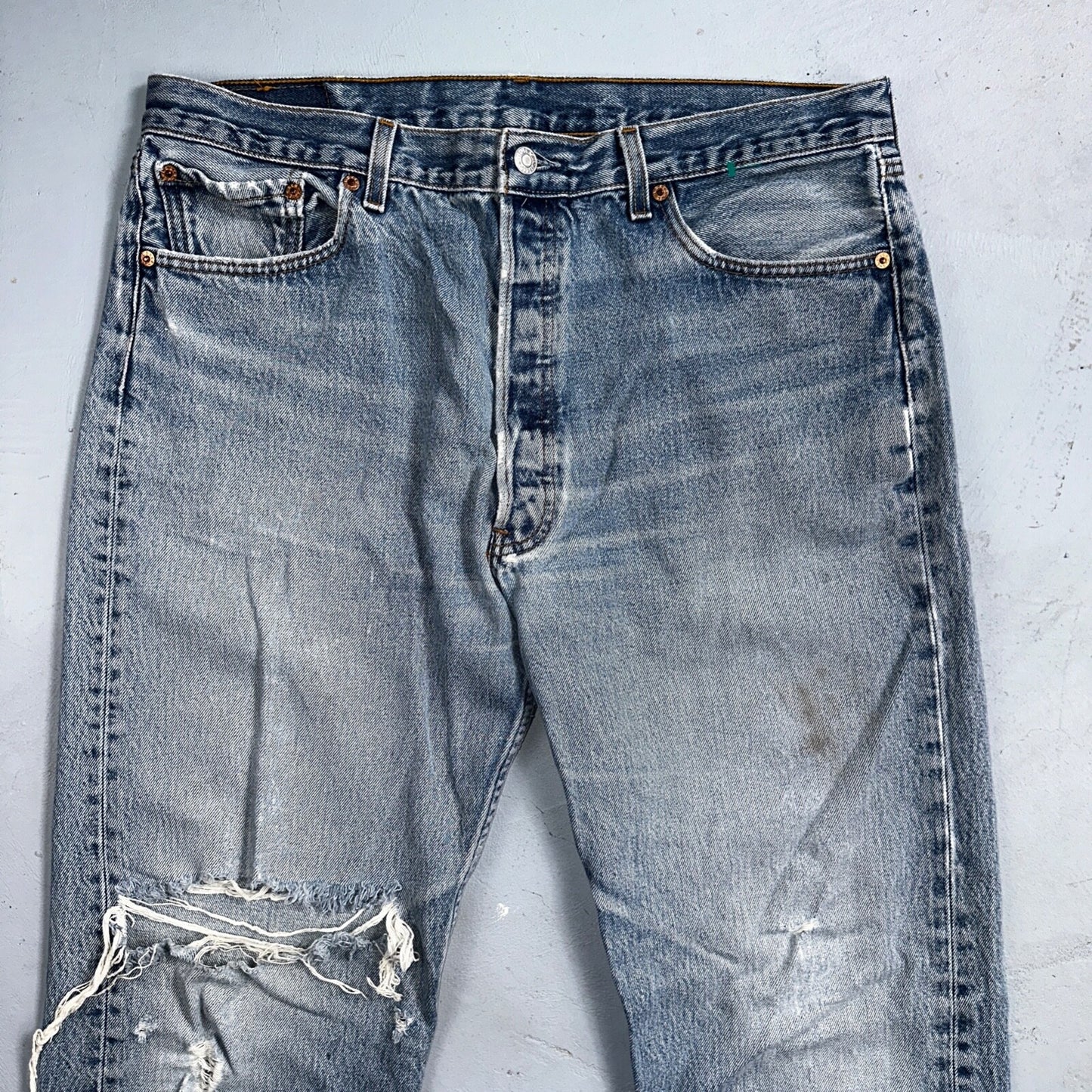 Levis 501 Vintage 90s XX Straight Leg Mexico Jeans 38x34 Light Wash Act 35x31