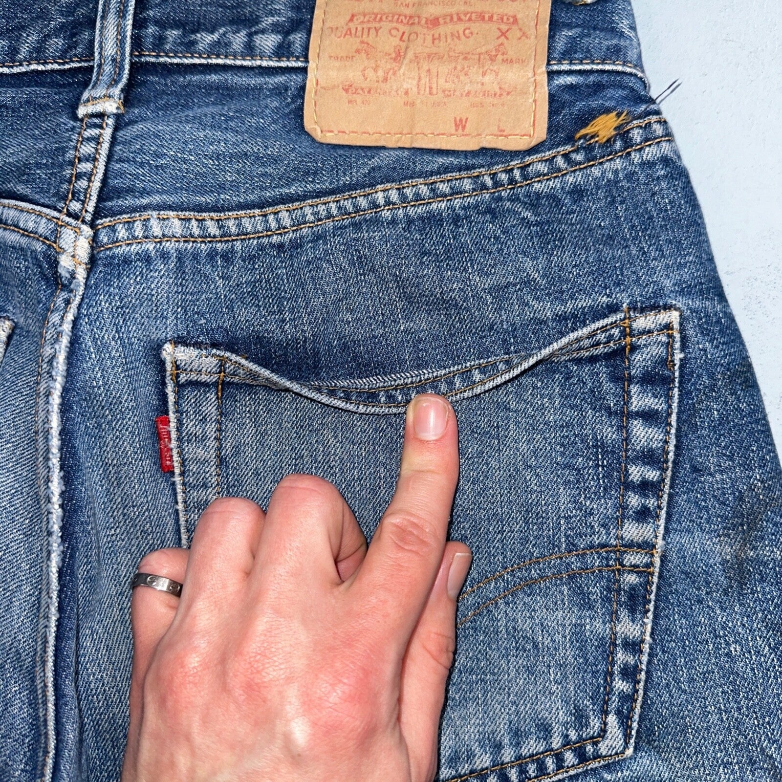 Levis 501 Big E Vintage 60s Redline Selvedge USA XX 1960s Jeans Skinny Act 26x23