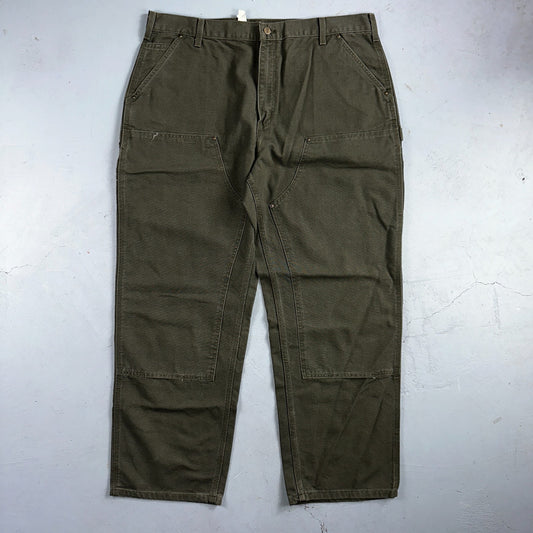 Carhartt NWT VTG Double Knee Carpenter Pants Y2K B01 B136 MOS Green 40x32 DS
