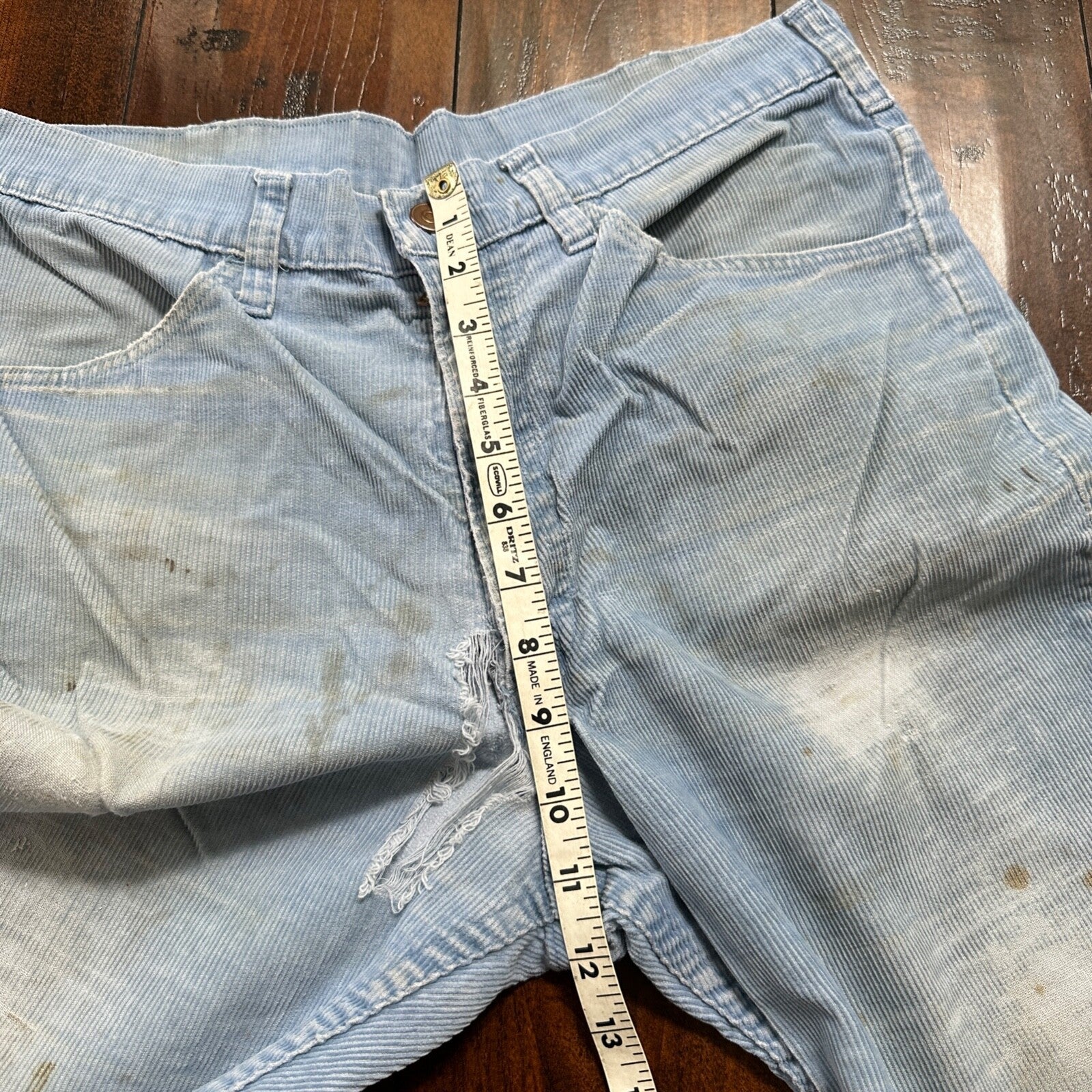 VTG 684 Corduroy Pants Bell Bottom USA 32x27 Boot Cut 1970s 70s Blue Talon