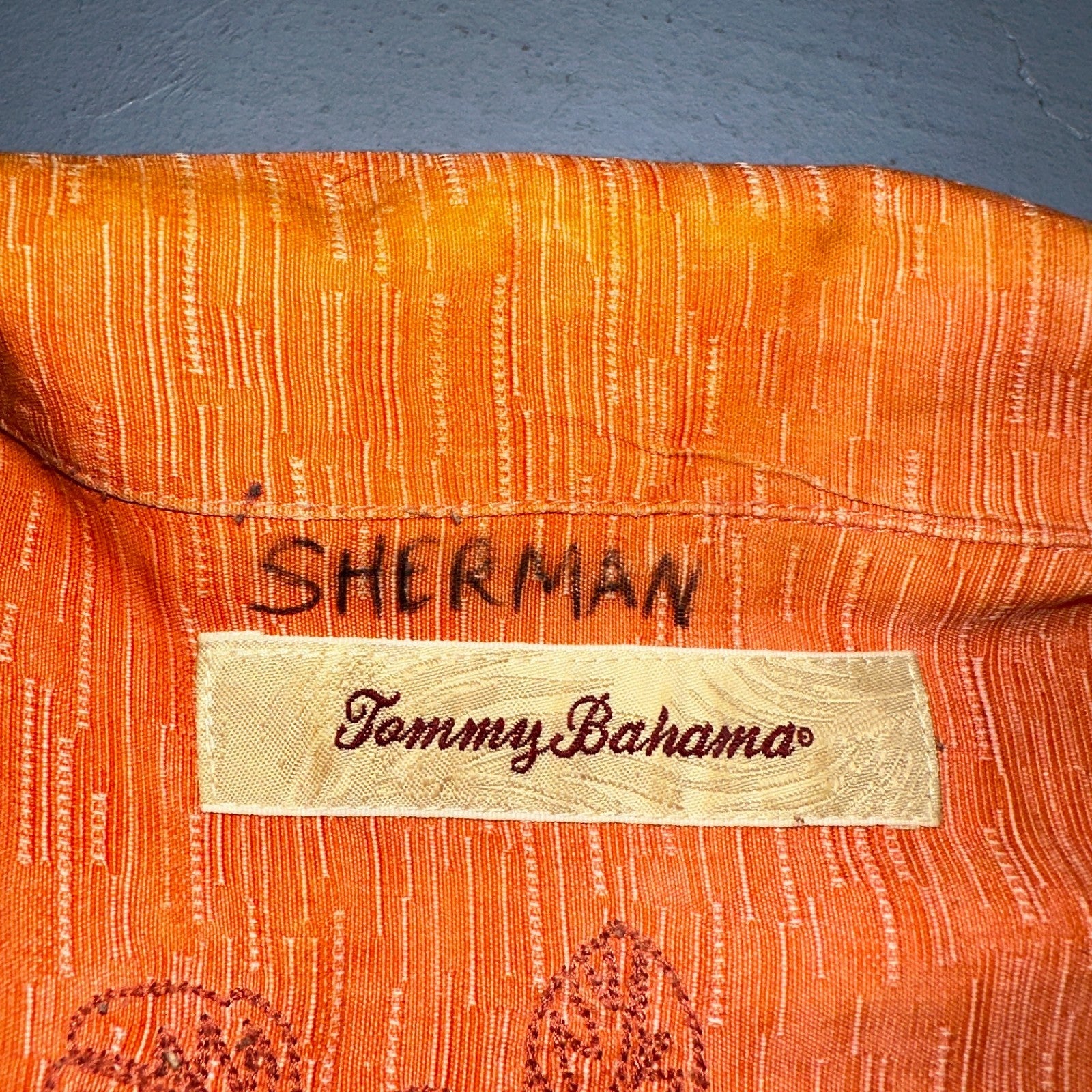 Tommy Bahama Mens Camp Hawaiian Shirt 2XL Silk Orange Aloha Floral Summer