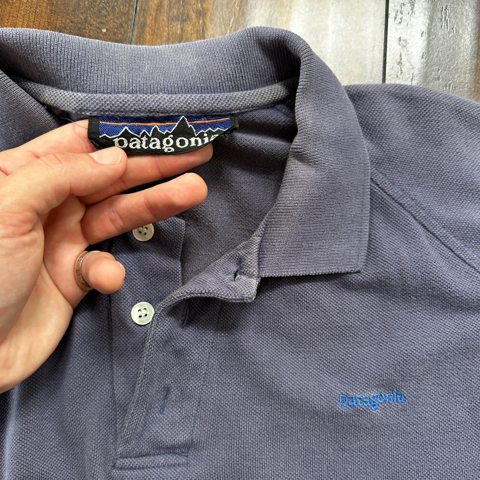 VTG Patagonia Mens Short Sleeve 1980s 80s Navy Blue Single Stitch T Shirt Basic