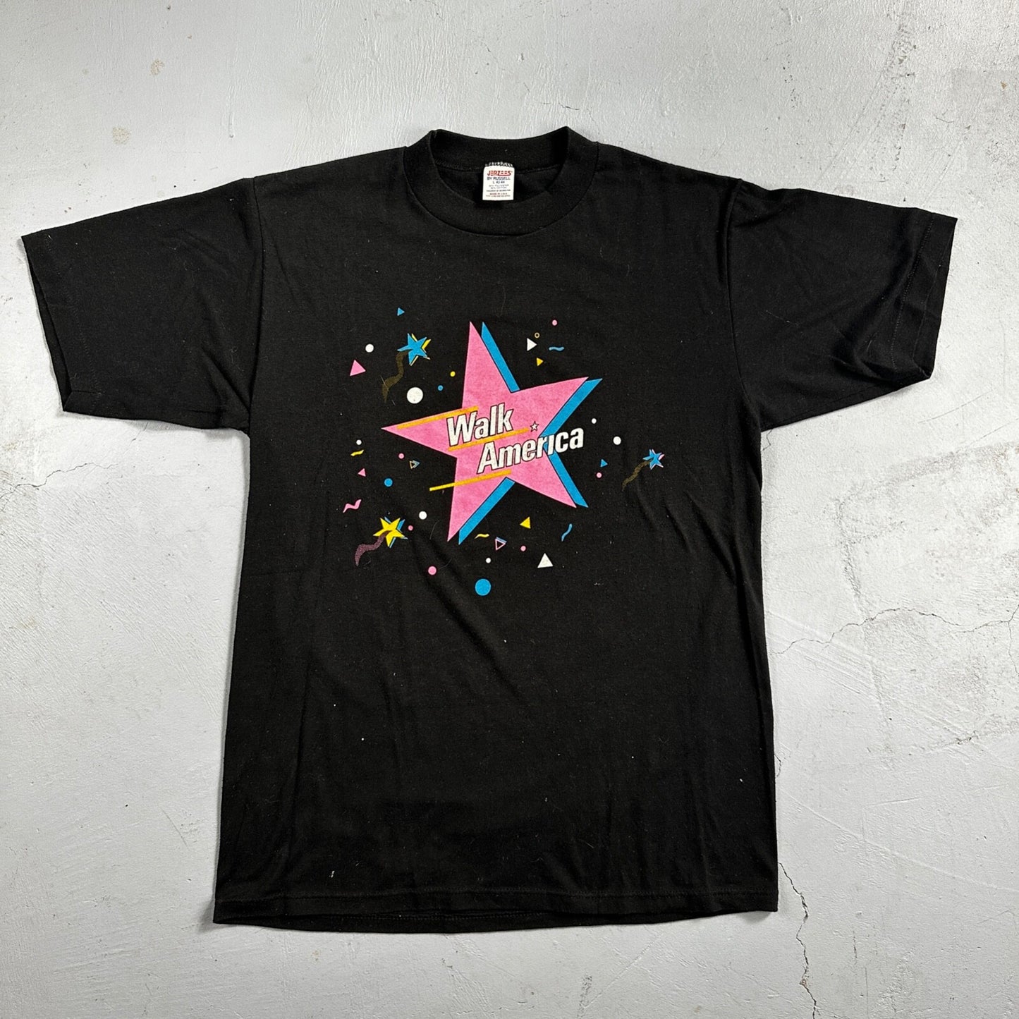 Walk America Star 80s VTG T Shirt Star Pepsi Burger King Promo March Dimes USA