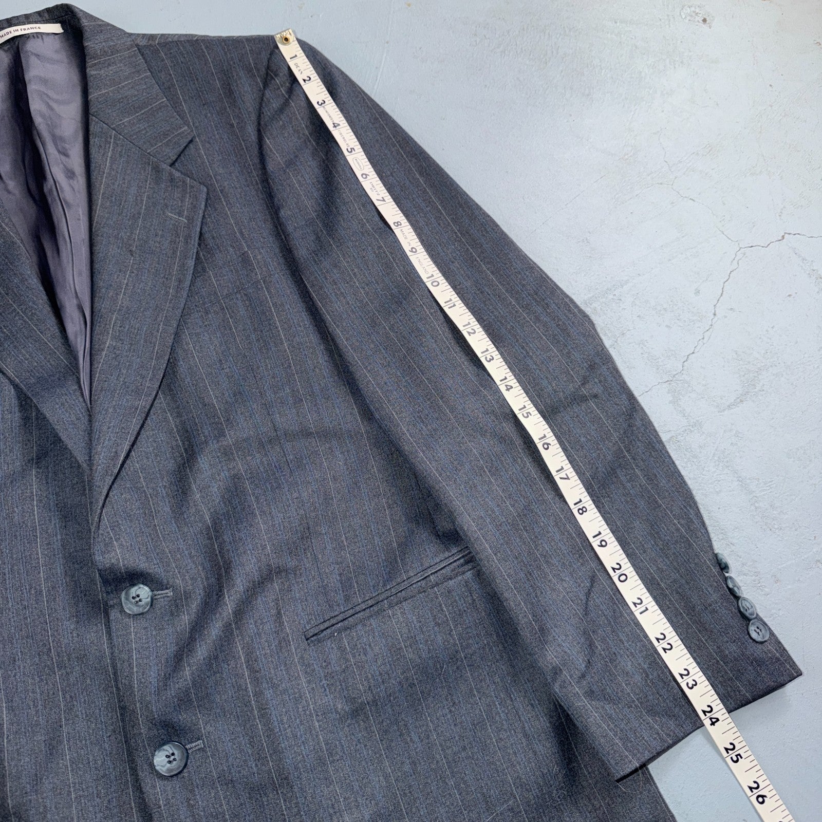 YSL Yves Saint Laurent Vintage Gray Grodin Jacket 38 Blazer Coat France Suit 80s