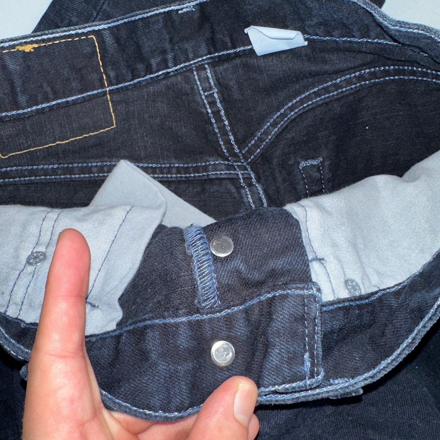 Levis 501 Vintage 90s Mexico Straight Leg Jeans 30x32 Y2K Dark Wash Act 29x31