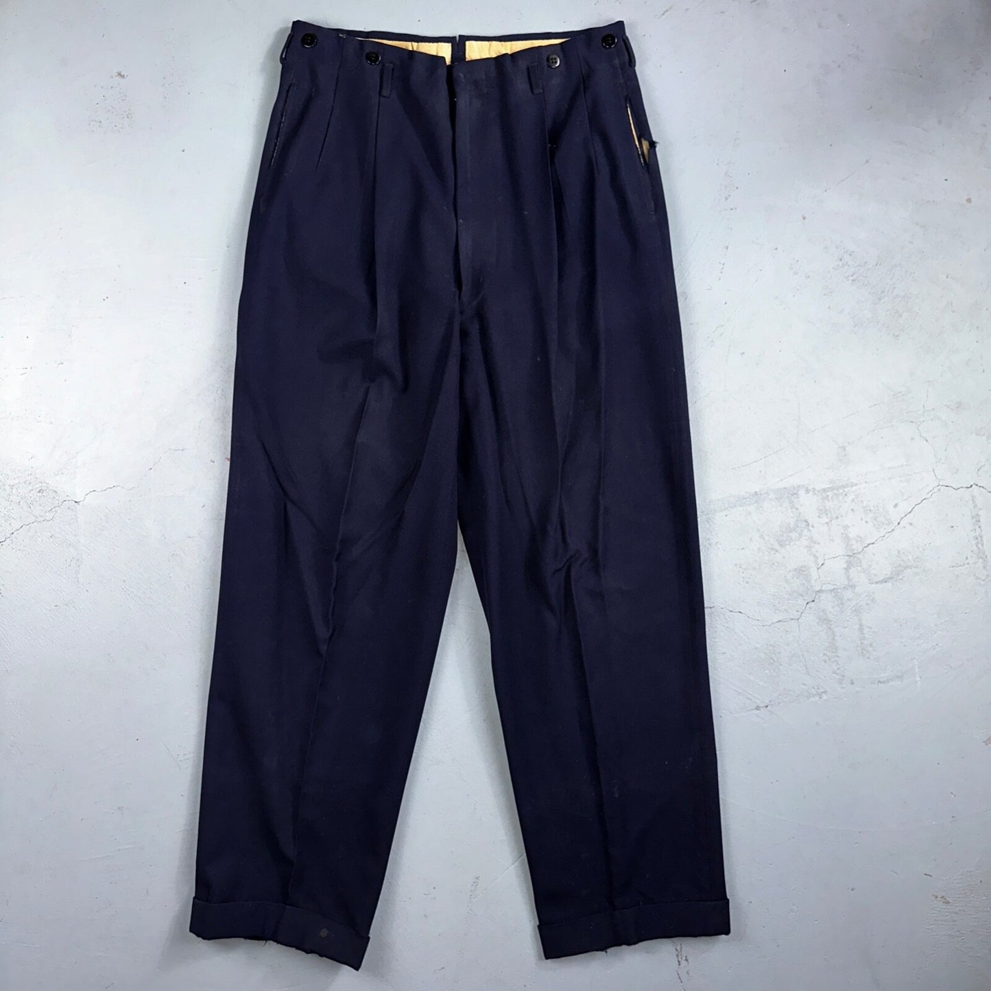 VTG Mens 2 PC Suit 42 Jacket Coat Pants Blue Rockabilly 1950s Thrashed Ripped