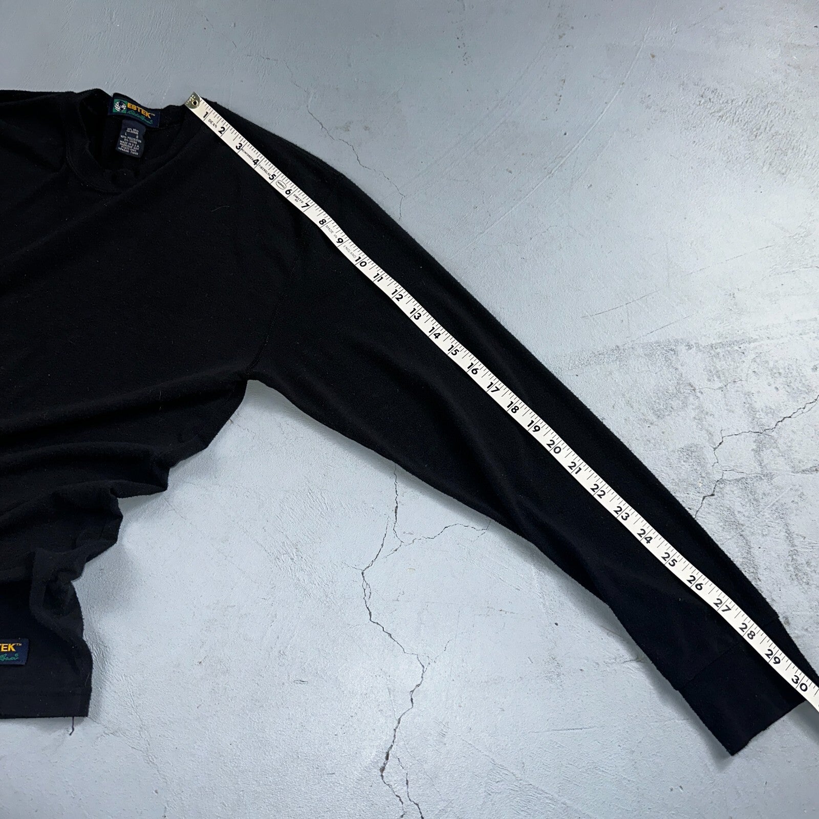 Ebtek Eddie Bauer Black VTG T Shirt USA Large 90s Long Sleeve Shirt Simple