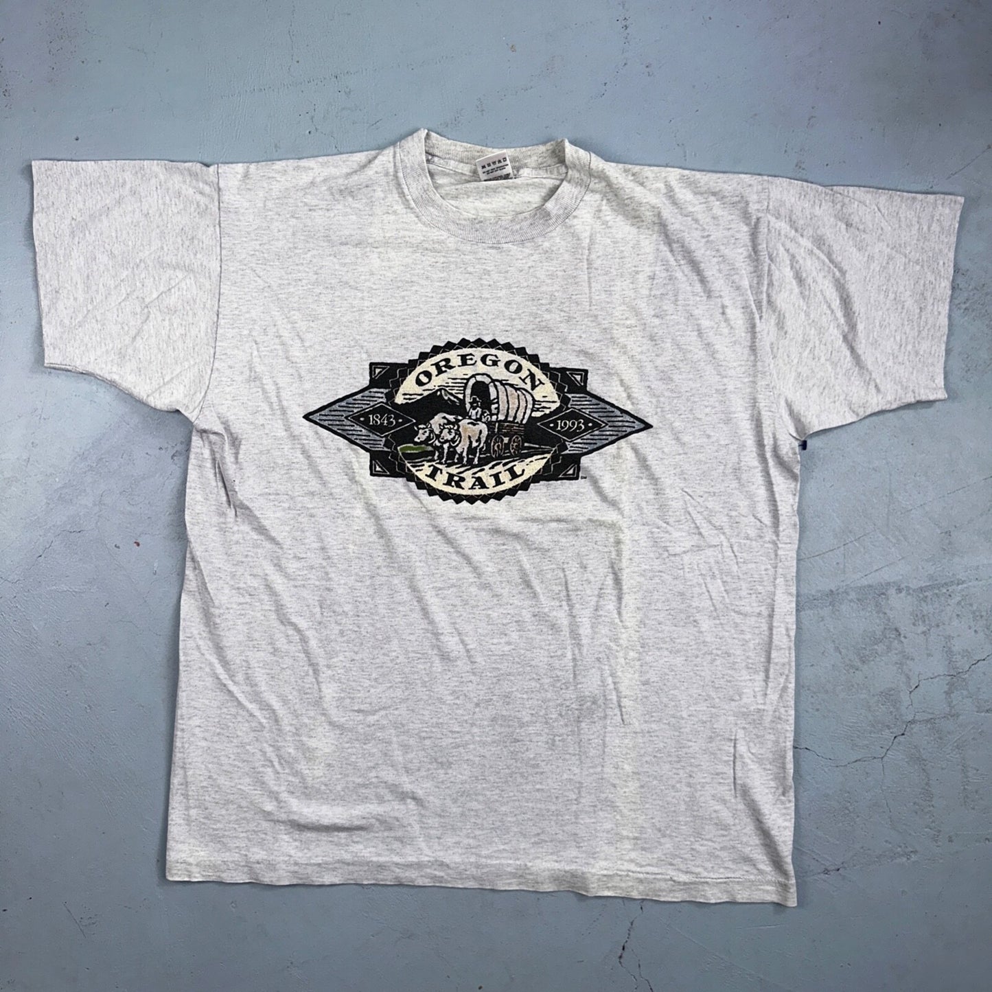 Oregon Trail FOTL VTG T Shirt 90s Game 1993 Gray Single Stitch Rare Buffalo
