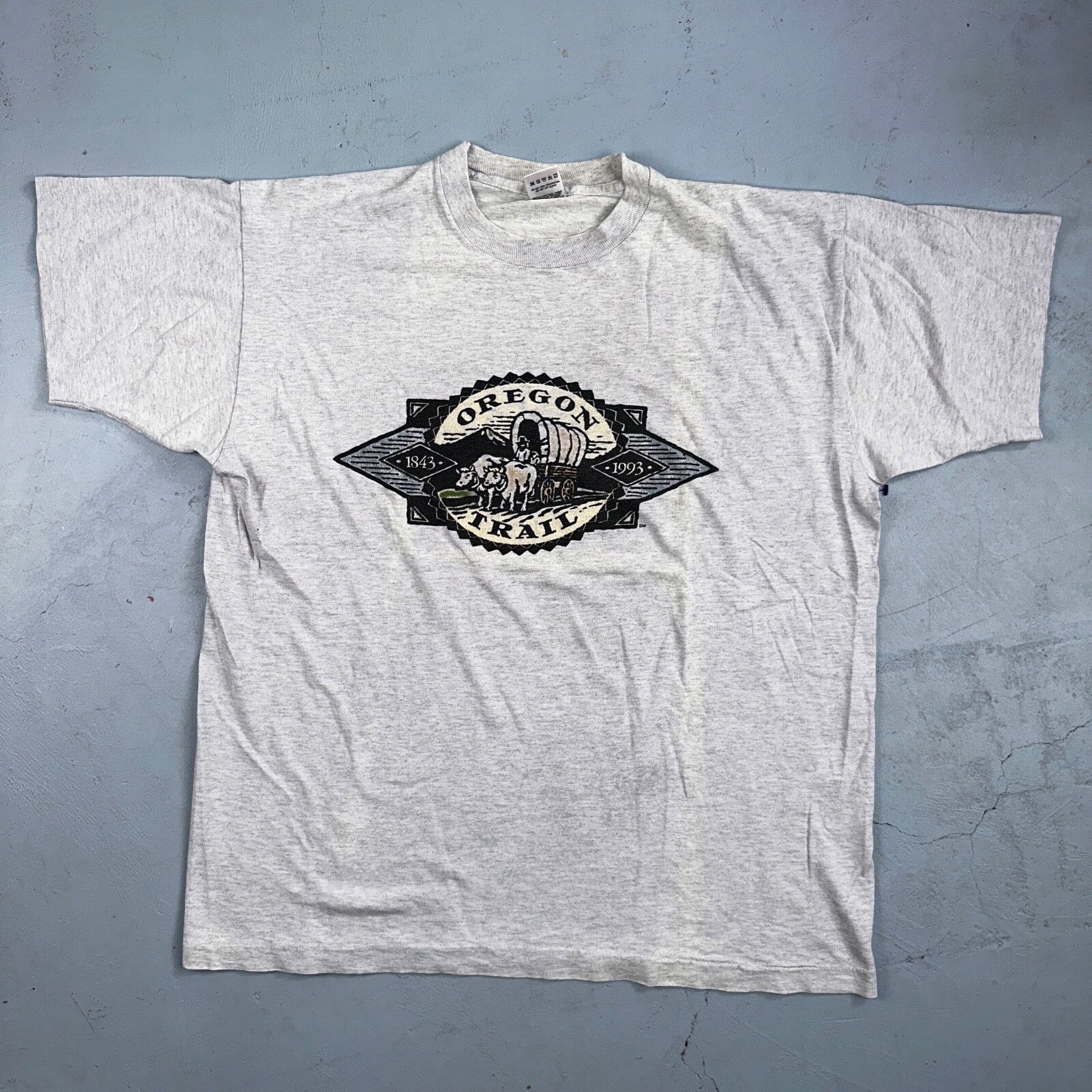 Oregon Trail FOTL VTG T Shirt 90s Game 1993 Gray Single Stitch Rare Buffalo