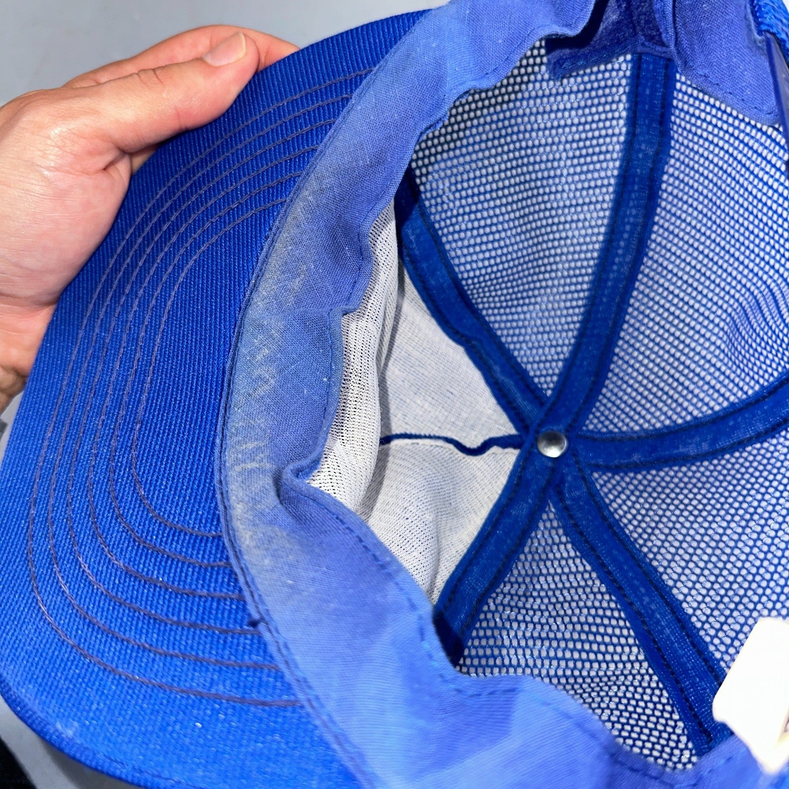 Vintage Pay Less Drug Store Hat Blue Mesh Snapback Pharmacy Promo Trucker Cap US