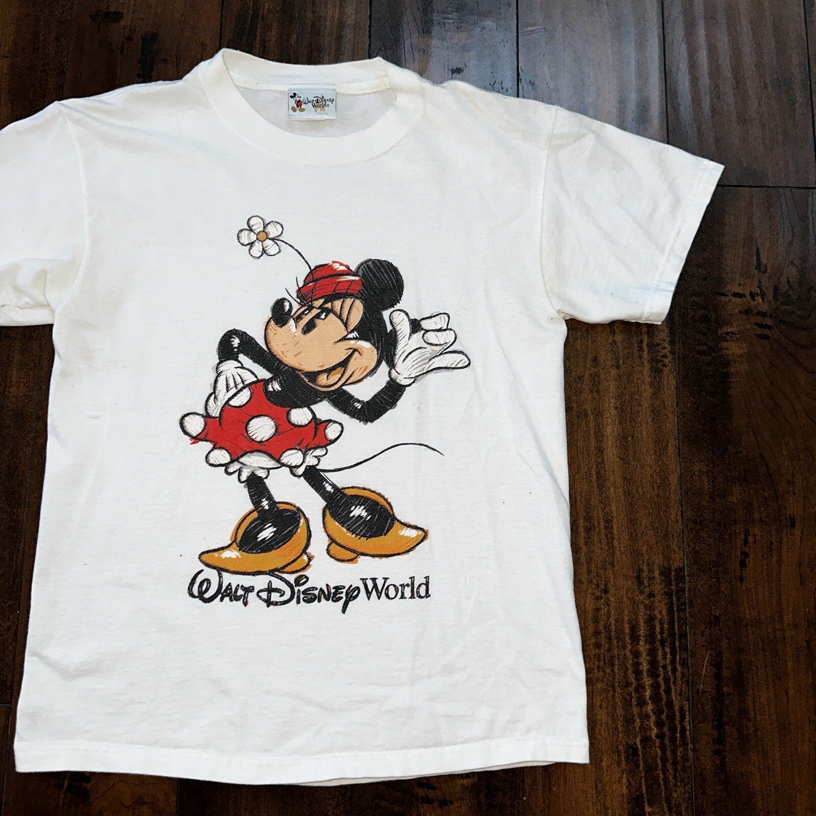 Minnie Mouse Disney Y2K Vintage T Shirt Cute Flowers Mickey Band World Cool