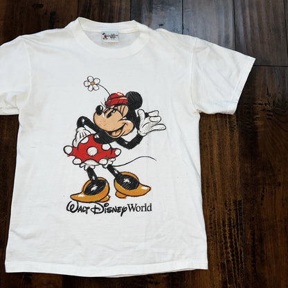 Minnie Mouse Disney Y2K Vintage T Shirt Cute Flowers Mickey Band World Cool
