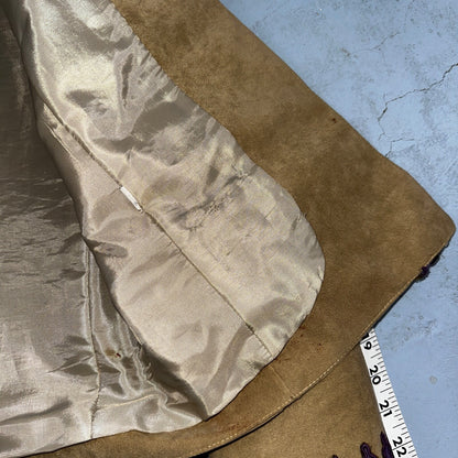 Vintage 1980s Saks Fifth Avenue Jacket Suede Maroon Moto Size Medium Brown 80s