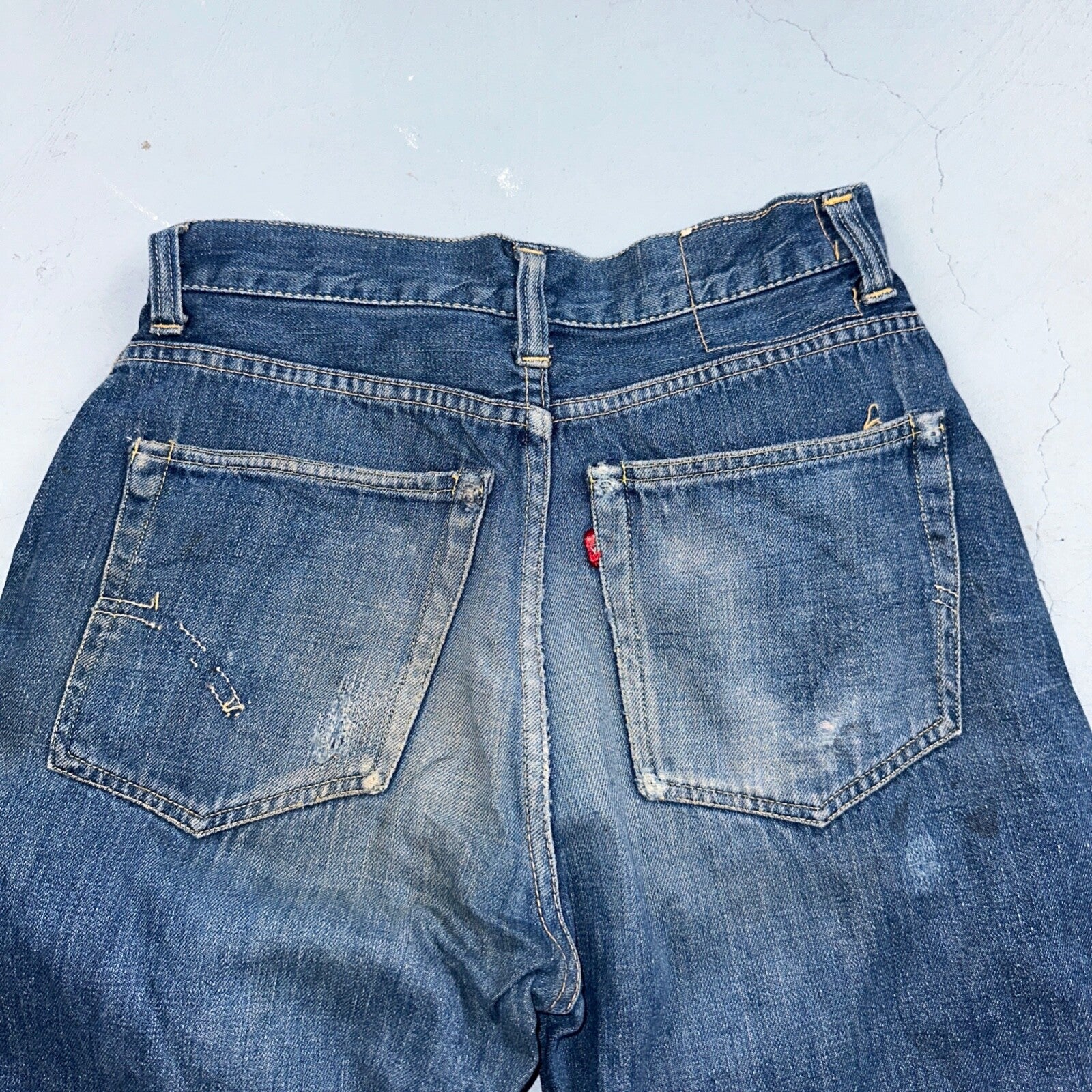Levis 701 Big E Vintage 50s Redline Hidden Rivets USA 1950s Jeans 501 Act 26x29