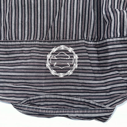 Harley Davidson Pearl Snap Black Shirt Mens XL Striped Biker Motorcycle VTG