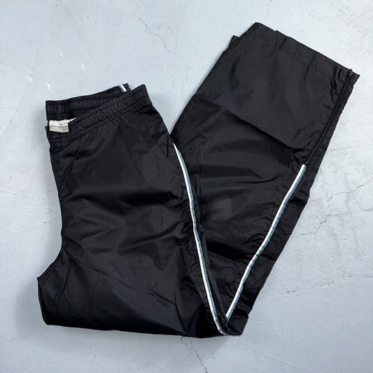 Nike VTG Y2K Windbreaker Track Pants Ankle Zip Unlined Black 1990s Essential