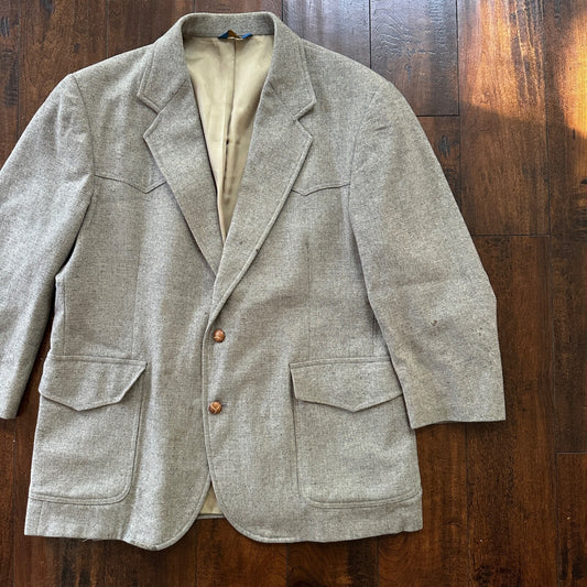 Pendleton 1970s Blazer Men’s 44 100% Virgin Wool Western Sport Coat 70s STAINS