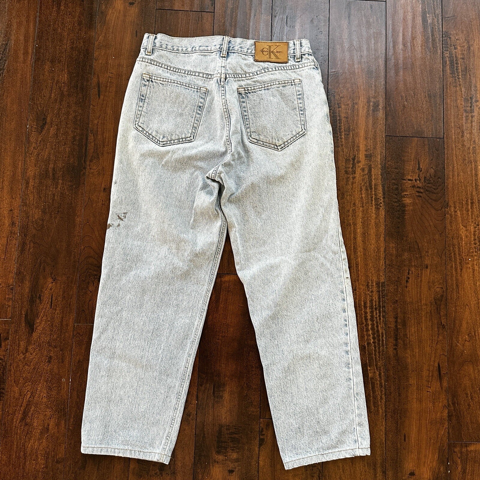 Vintage Calvin Klein Jeans Mens 34 Blue Stonewash 1990s USA 90s 31x27 Light