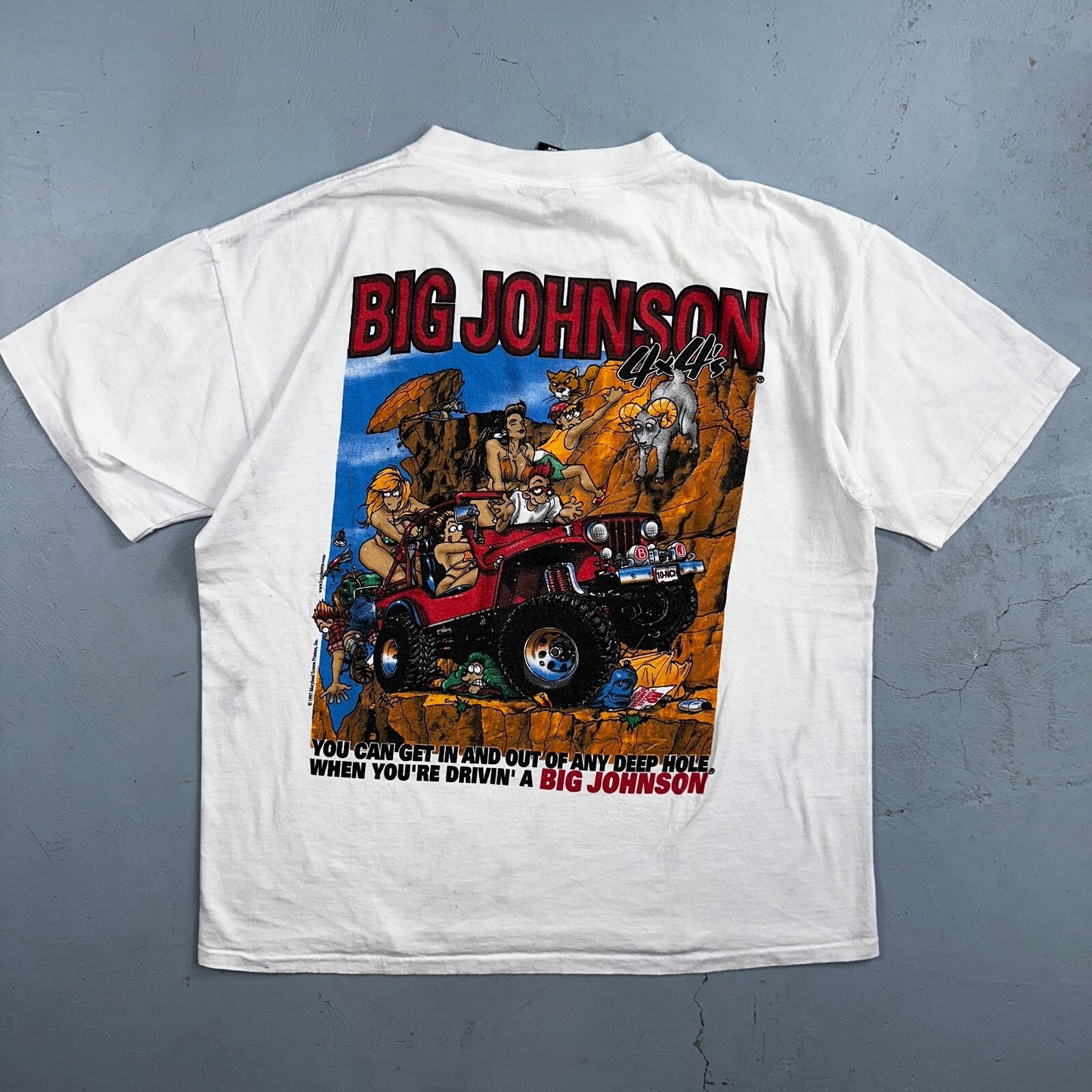 Big Johnson VTG 1997 Racing Naughty Humor Joke Single Stitch 90s Trucks Funny